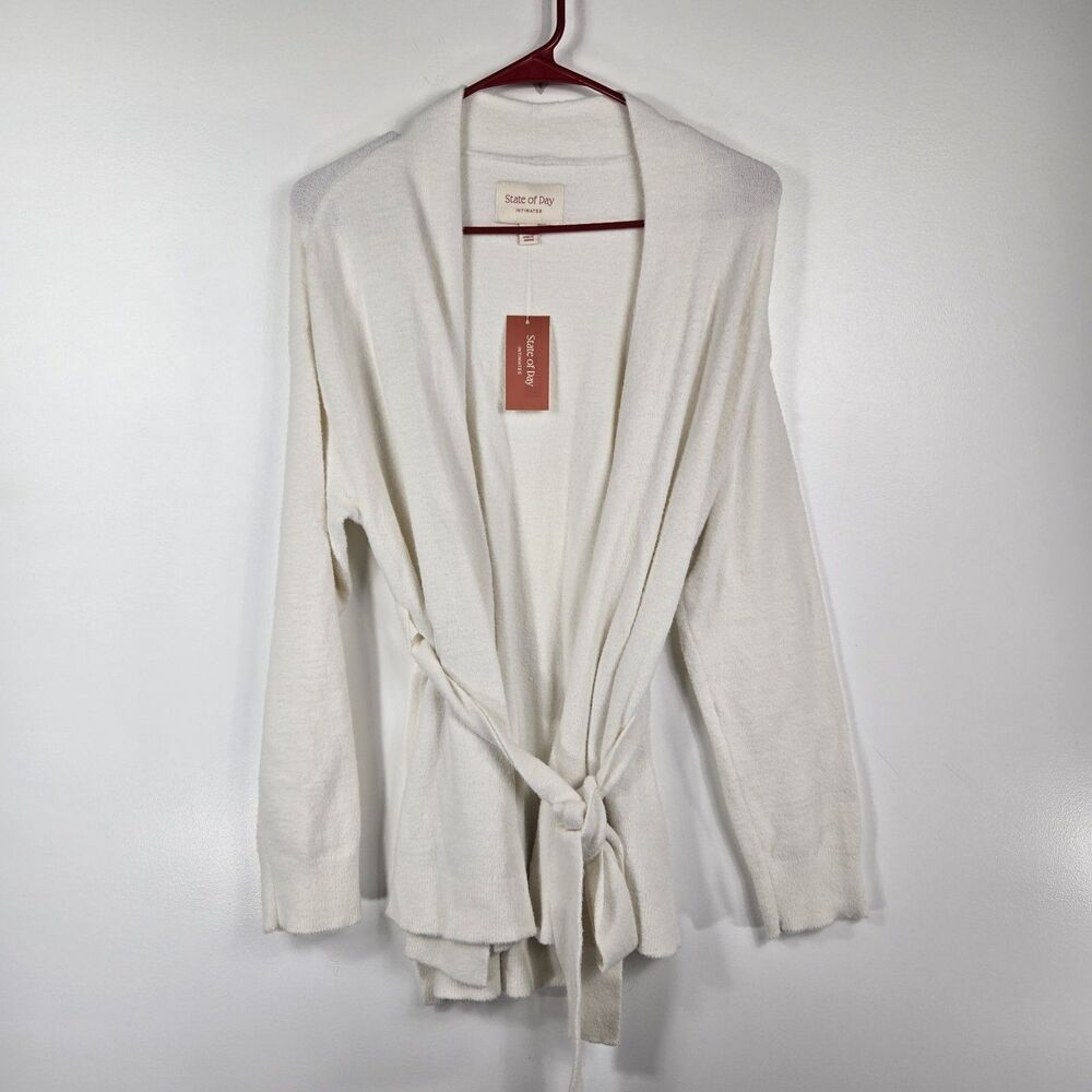 State of Day Intimates‎ Women's Size Small Tofu White Cardigan Sweater NWT